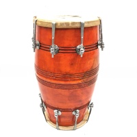 Large View Dholak Honey Colour Bolt Clasp Drum with Carry Bag Portable Hand Drum