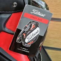 Large View Titleist 9.5 Inch Golf Bag Tour Staff Cart 6-Way Divider Black Red White