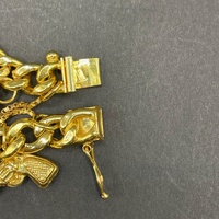 Ladies 22ct Yellow Gold Curb Link Charm Bracelet