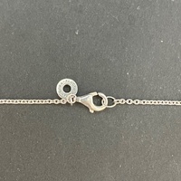 Ladies 925 Sterling Silver Belcher Link Chain & Round Pendant Necklace