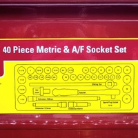 Sidchrome Proto 40Pc 1/2 Inch Drive Metric and A/F Socket Set 10-32mm