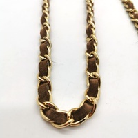 Oroton Suede Round Shoulder Bag Chain Strap Emblem Design Vintage Style