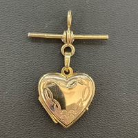 Ladies 9ct Yellow Gold Heart Locket Fob Pendant