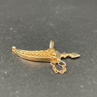 Unisex 9ct Yellow Gold Sword Pendant