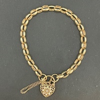 Ladies 9ct Yellow Gold Oval Belcher Link Bracelet