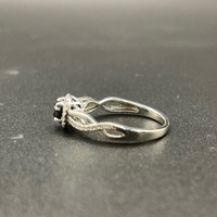 Ladies 18ct White Gold Natural Diamond and Sapphire Ring