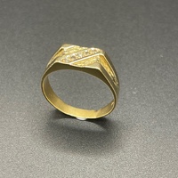 Mens 18ct Yellow Gold Natural Diamond Signet Ring