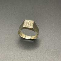 Mens 9ct Yellow Gold Natural Diamond Ring