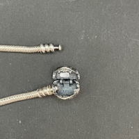 Ladies 925 Sterling Silver Pandora Snake Link Charm Bracelet