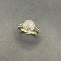 Ladies 9ct Yellow Gold Natural Diamond Cluster Ring