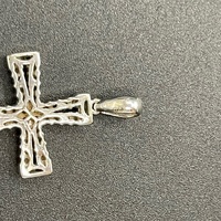 Ladies 18ct White Natural Diamond Cross Pendant