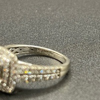 Ladies 14ct White Gold Natural Diamond Ring