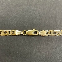 Unisex 9ct Yellow Gold Anchor/ Birdseye Link Necklace