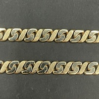 Mens 9ct Yellow Gold Diamond Cut Curb Link Necklace