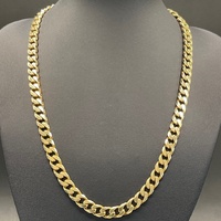Mens 10ct Yellow Gold Curb Link Necklace