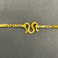 Unisex 22ct Yellow Gold Fancy Bar Link Necklace