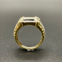 Mens 9ct Yellow Gold Natural Diamond Cluster Ring
