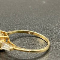 Ladies 14ct Yellow Gold Pink Heart Shape Gemstone Ring