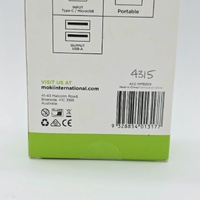 Moki Portable Travel Power Bank USB-C USB-A Compact Black 20000mAh ACC-MPB20X