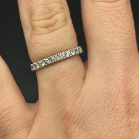 Ladies 14ct White Gold Natural Diamond Band Ring