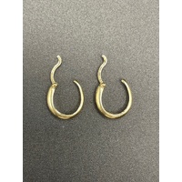Ladies 9ct Yellow Gold Diamond Hoop Earrings