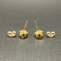 Ladies 9ct Yellow Gold Purple Gemstone Stud Earrings