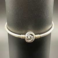 Ladies 925 Sterling Silver Round Bangle