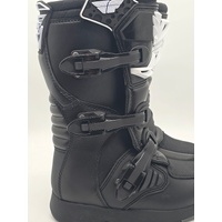 Fly Racing Maverik MX Riding Boots in Black and White Size Youth Size 3