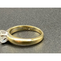 Ladies 18ct Yellow Gold Solitaire Natural Diamond Ring