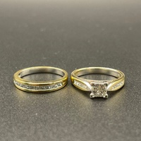 Ladies 18ct Yellow Gold Diamond Wedding Set Ring