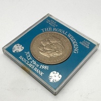 H.R.H. The Prince Of Wales The Royal Wedding July 29th 1981 Barclays Bank Coin