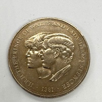H.R.H. 1981 Royal Wedding Crown Coin Prince Charles Lady and Diana Coin