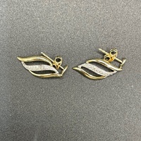 Ladies 9ct Two Tone Gold Dangle Earrings