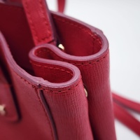 Furla Mediterranean Red Genuine Leather Tote Bag Handbag with Dust Bag