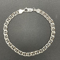 Mens 925 Sterling Silver Anchor Link Bracelet