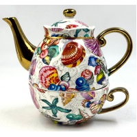 Milano Tahei Decor China Tea For One Set Teapot Cup Saucer