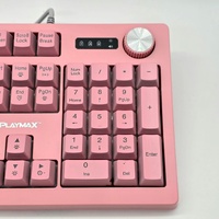 Playmax RGB Wired Keyboard Mouse Bundle Pink Taboo Backlit Gaming Set