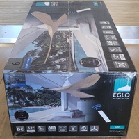 Eglo Surf 52 Inch DC Ceiling Fan Oak Blades White Motor 20549816 Remote Included