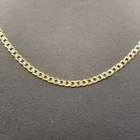 Unisex 9ct Two Tone Gold Curb Link Necklace