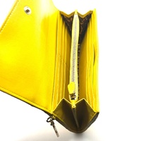 Versace Quilted Leather Vanitas Zip Around Womens Wallet Yellow