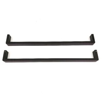 Aquaperla Ivano Black Single Towel Rail 600mm Stainless Steel Pair