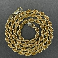 Unisex 9ct Yellow Gold Twist Rope Link Necklace