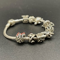 Ladies 925 Sterling Silver Pandora Snake Link Charm Bracelet