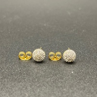 Ladies 18ct Yellow Gold Diamond Cluster Stud Earrings