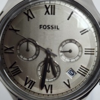 Fossil FS4738 Mens Chronograph Watch Brown Leather Quartz White Dial