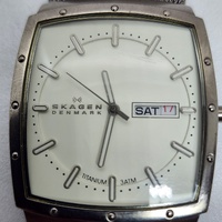 Skagen Denmark 396LTTW Vintage Rectangular Mesh Band Quartz Watch