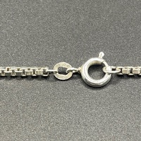 Unisex 925 Sterling Silver Box Link Necklace