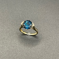 Ladies 14ct Yellow Gold Blue Gemstone Ring