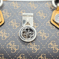 Guess Jensen Brown Logo Dome Satchel Bag