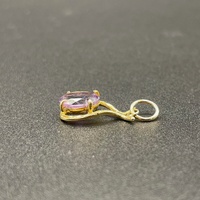 Ladies 9ct Yellow Gold Purple Stone Pendant